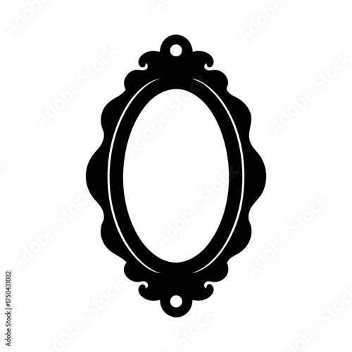 Mirror With Frame Silhouette Vector Flat Clean Look