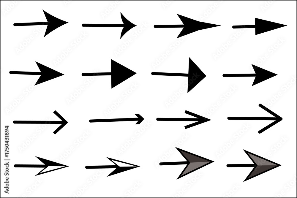 Fototapeta premium Arrow icons set for web design and direction illustration