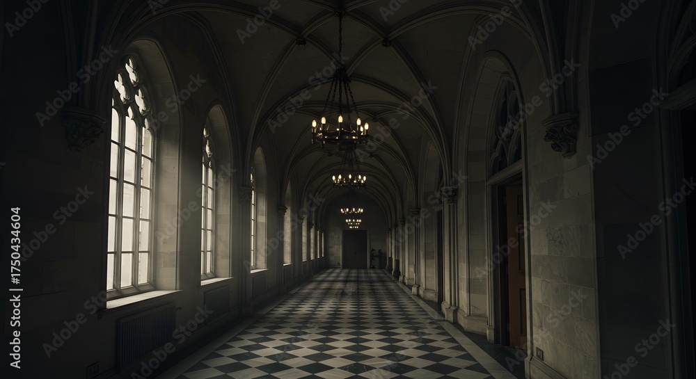 Obraz premium Empty hallway architectural interior