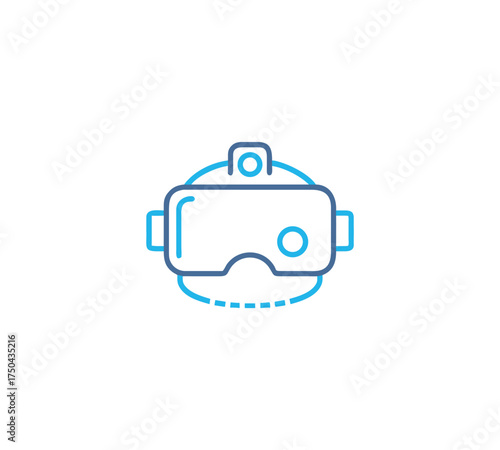 Virtual reality headset representing immersive experience digital interaction 3D gaming future entertainment simulation technology and modern virtual world exploration