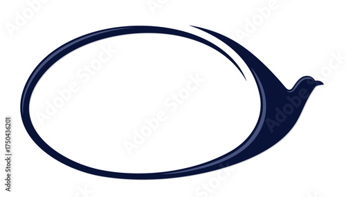 The round frame with stylized bird.
