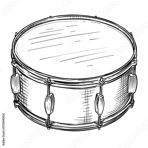 snare drum vector hand drawn illustration