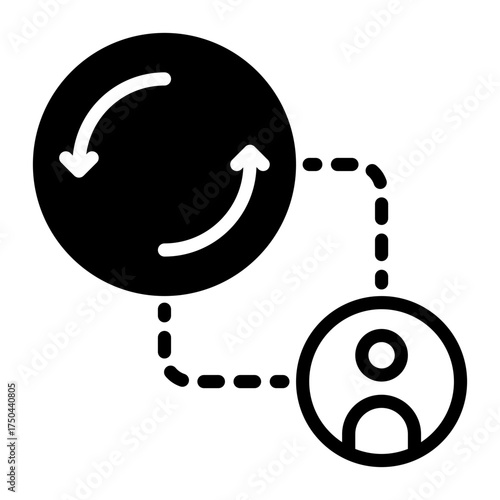 Connecting icon, glyph icon style