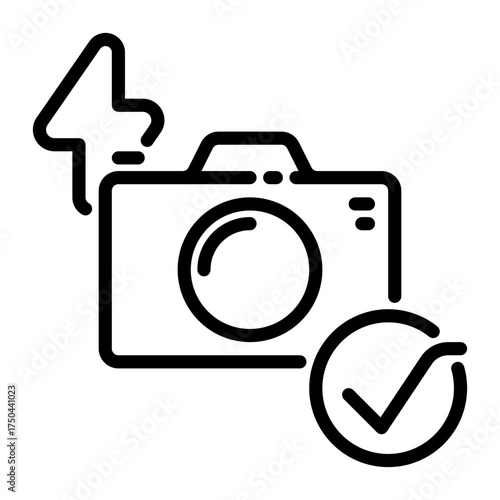 Camera On icon, line icon style
