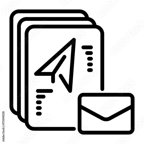 Document icon, line icon style