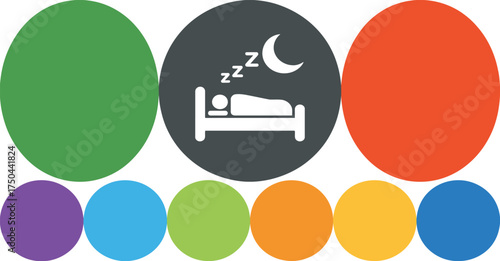 Relaxing bedtime rest icon for sleep concept and dreamland imagery, sleep well ideas