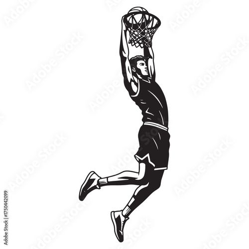 Basketball Player Dunking Silhouette slam dunk hoop