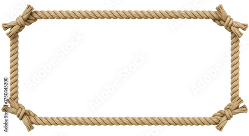 Nautical Rope Border Frame Graphic with Tied Knots for Design Projects