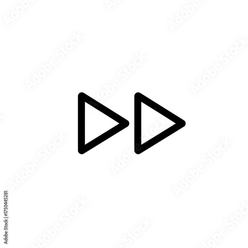 Free Download Minimalist Black Outline Double Right Arrow Fast Forward Media Control Vector Icon Illustration - GFXLoad