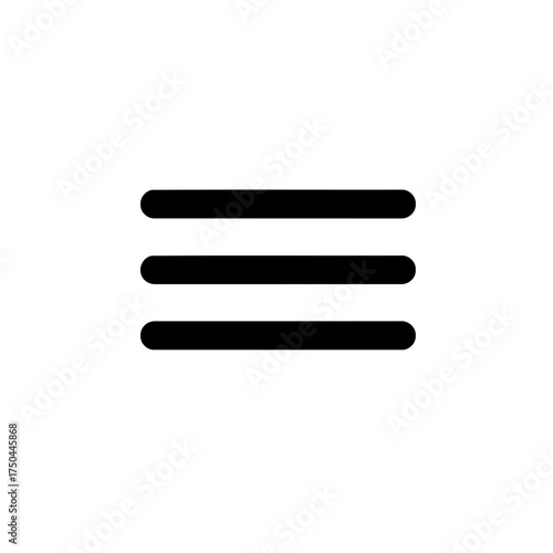Minimalist Black Hamburger Menu Icon Vector Illustration for Web and Mobile Navigation