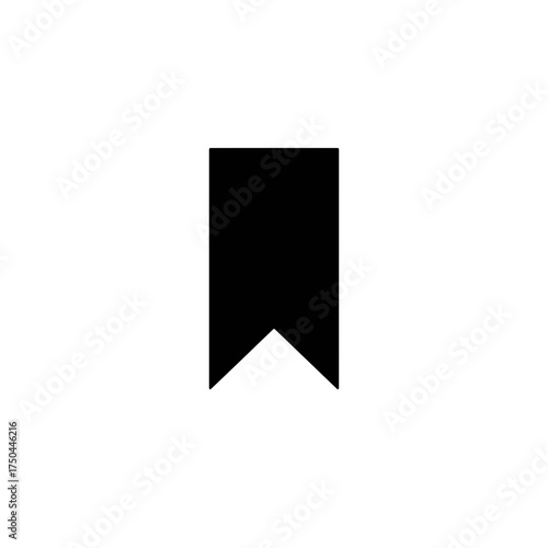 Free Download Minimalist Black Bookmark Flag Vector Icon Illustration - GFXLoad