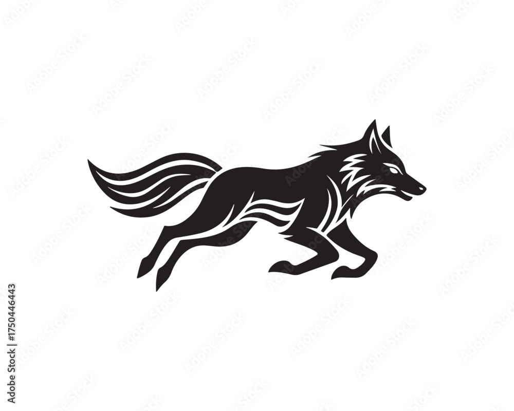 Obraz premium wolf, wolf logo, wolf vector, wolf silhouette, angry wolf, howling wolf, wild wolf, full body wolf, wolf head, fierce wolf, tribal wolf, wolf mascot, geometric wolf, minimalist wolf logo, wolf emblem,
