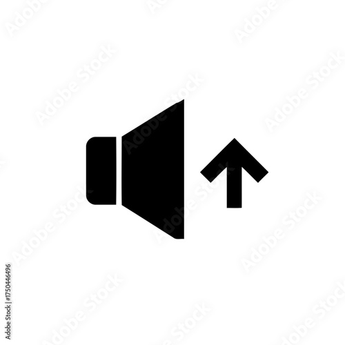 Minimalist Black Volume Up Icon Vector Illustration