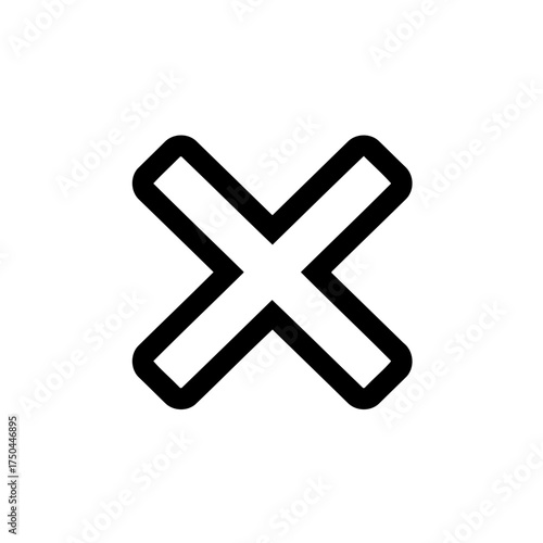 Minimalist Black Rounded X Mark Vector Illustration for Close or Delete Icon