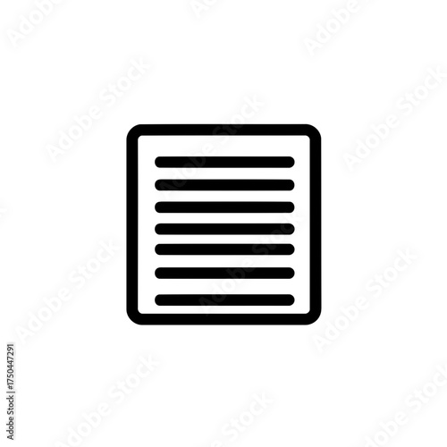 Minimalist Document Icon Vector Illustration with Black Lines