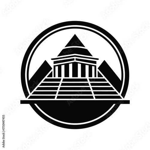 Ancient World Wonder Icon Illustration