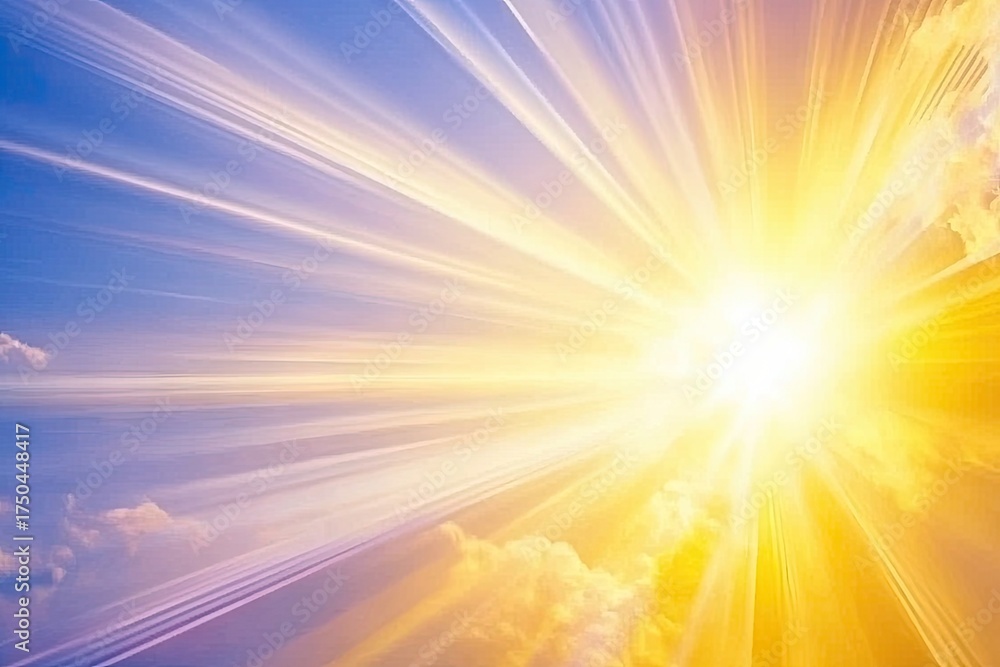 Obraz premium Radiant sunburst through clouds