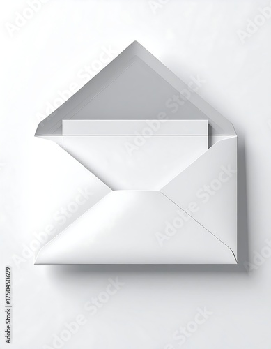 White open envelope with a blank note inside