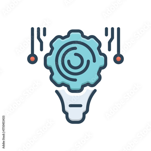 Color illustration icon for industrial innovation