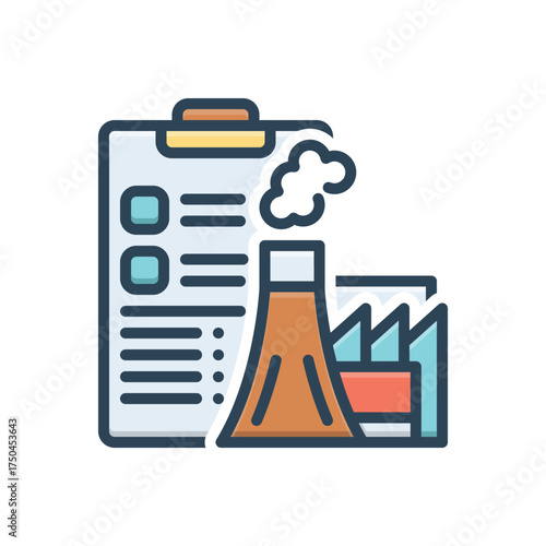 Color illustration icon for industry standards