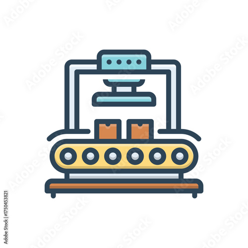 Color illustration icon for manufacturing tools