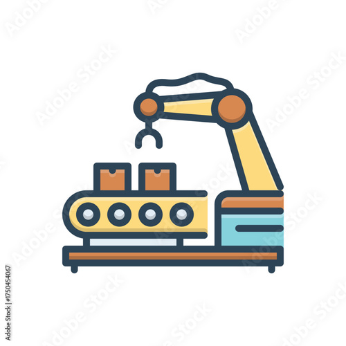 Color illustration icon for product assembly