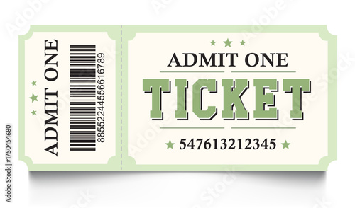 Vintage ticket. Retro ticket design template. Tickets for cinema; circus; carnival; festival; etc. Vector illustration