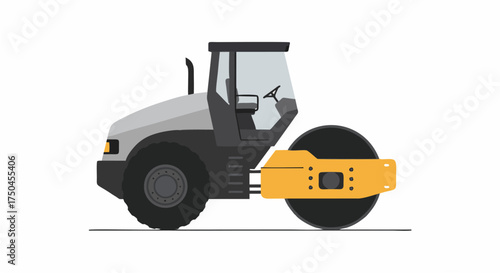 Modern Road Roller Machine for Construction and Paving Work.