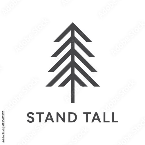 Minimalist Pine Tree Icon Symbolizing Strength and Growth Stand Tall