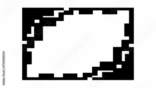 Abstract pixelated frame for creative design projects and modern digital art compositions with geometric flair
