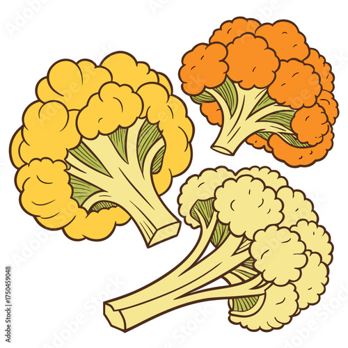 cheddar cauliflower on white background 