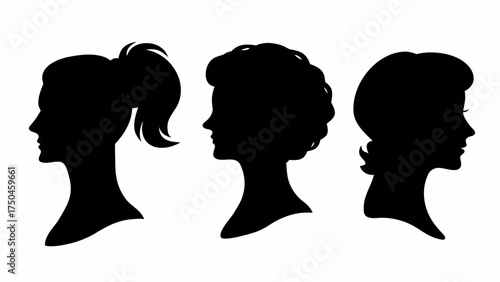 Elegant diverse women silhouettes, perfect for beauty brand or stylish design project with vector origin