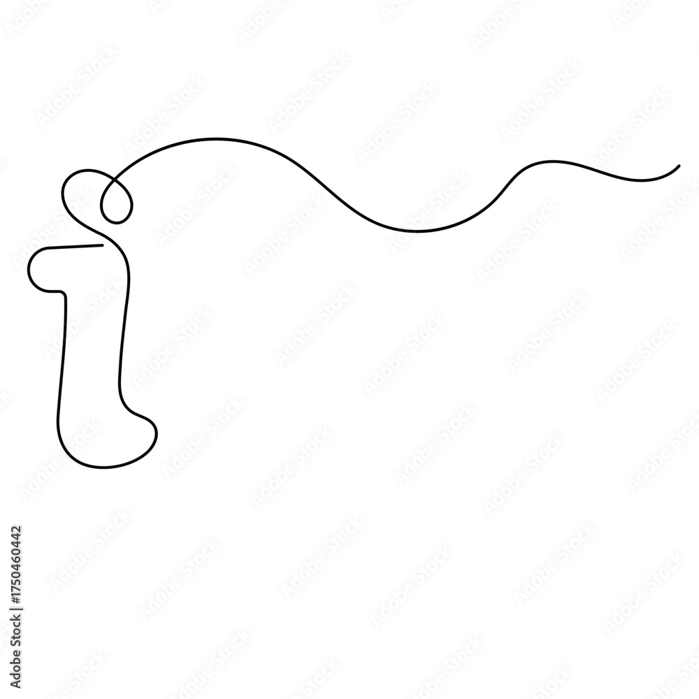 Obraz premium Alphabet single line art, continuous one line drawing of Isolated outline vector icon 