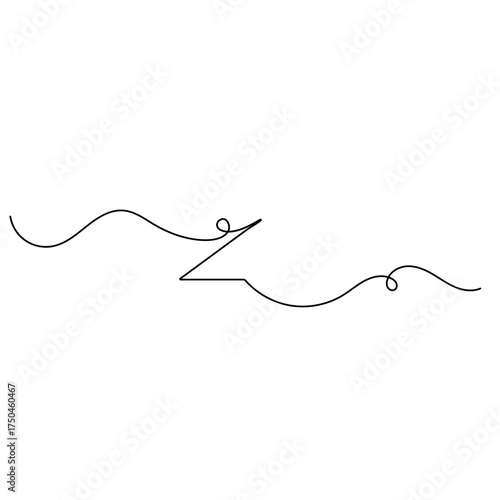 Alphabet  single line art, continuous one line drawing of  Isolated outline vector icon 
