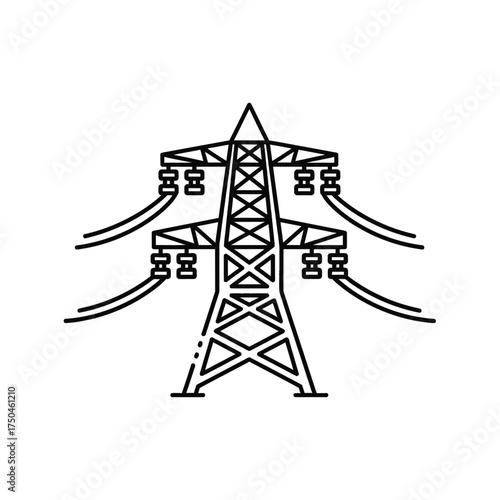Electricity Pylon Icon A Simple Vector Graphic for Energy and Infrastructure Design