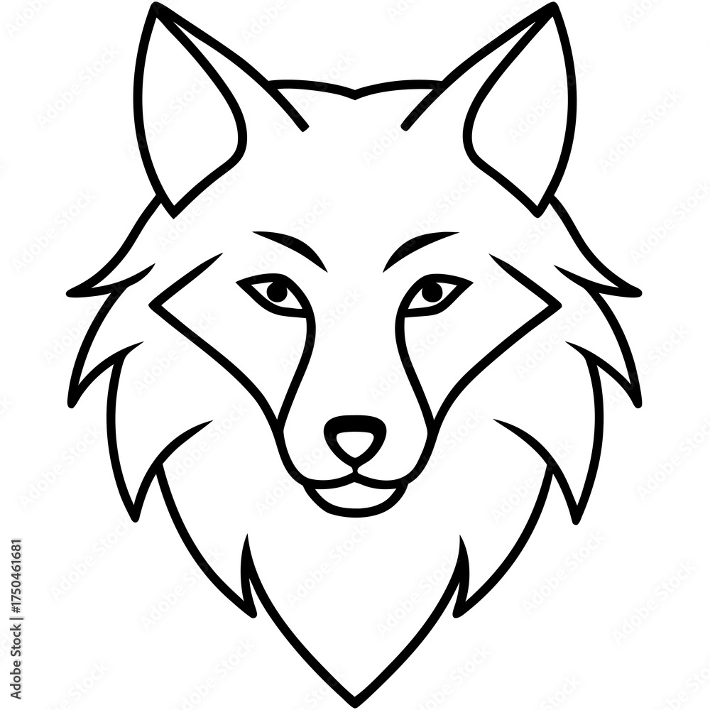 Fototapeta premium wolf head tattoo design