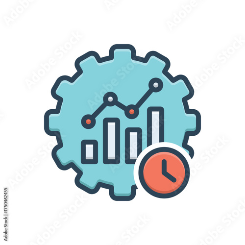 Color illustration icon for efficiency metrics