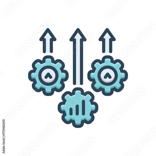 Color illustration icon for operational excellence