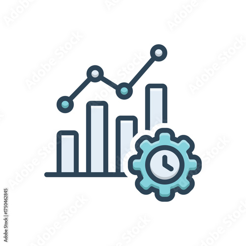Color illustration icon for performance analytics