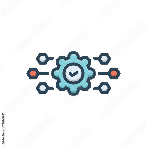 Color illustration icon for lean operations