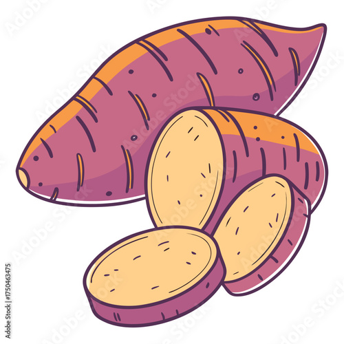 batata on white background 