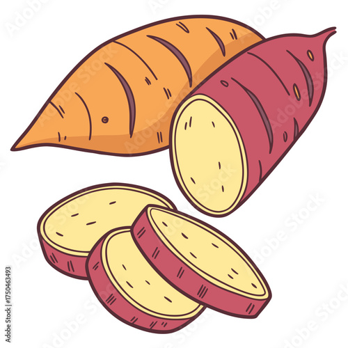 batata on white background 