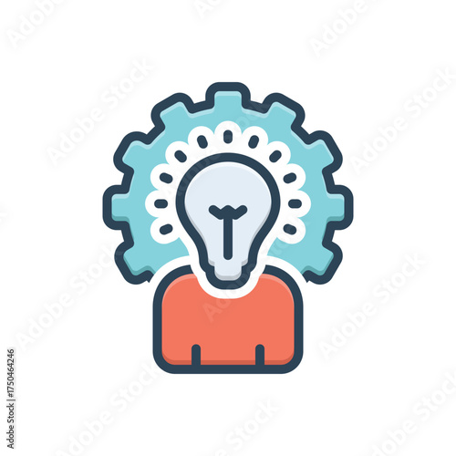 Color illustration icon for business intelligence