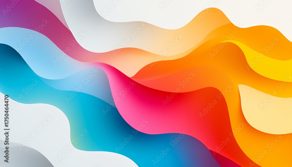 Fototapeta premium Vibrant Waveform Abstract Color Fusion Art Design