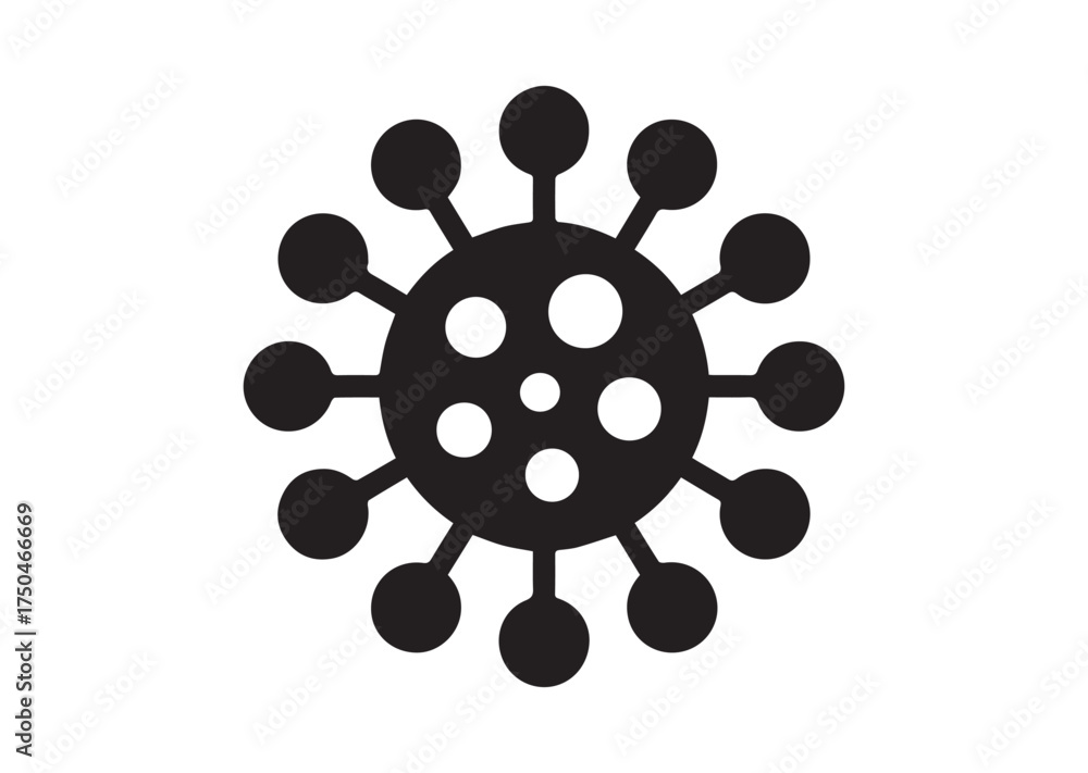 Obraz premium Viral microorganism icon, Viral microorganism solid vector