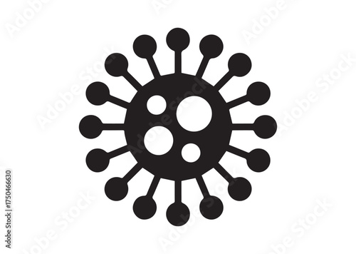 Viral microorganism icon, Viral microorganism solid vector