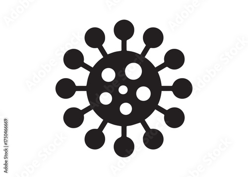 Viral microorganism icon, Viral microorganism solid vector