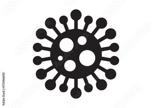 Viral microorganism icon, Viral microorganism solid vector