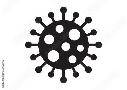 Viral microorganism icon, Viral microorganism solid vector
