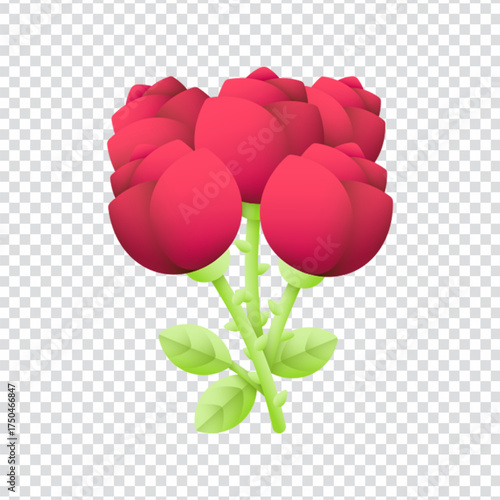 Roses Cluster Icon Design